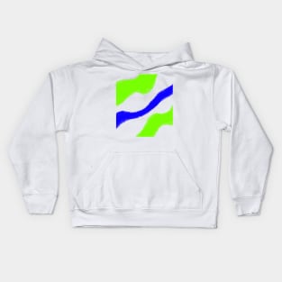 Green blue watercolor abstract pattern Kids Hoodie